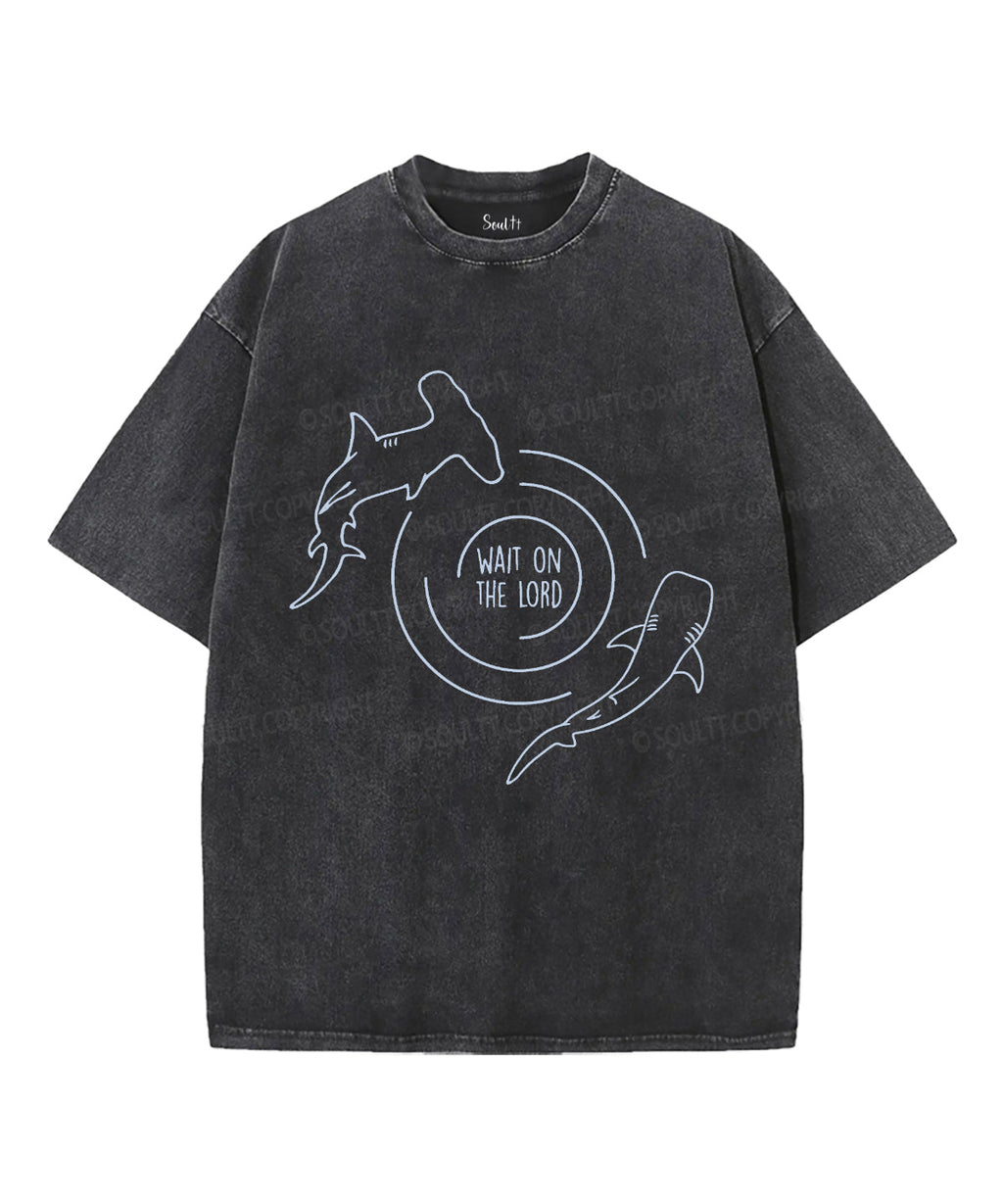 Wait On The Lord Unisex Washed Christian T-shirt Hoodie, Sweatshirt | CiraTrend.com (Image 2)