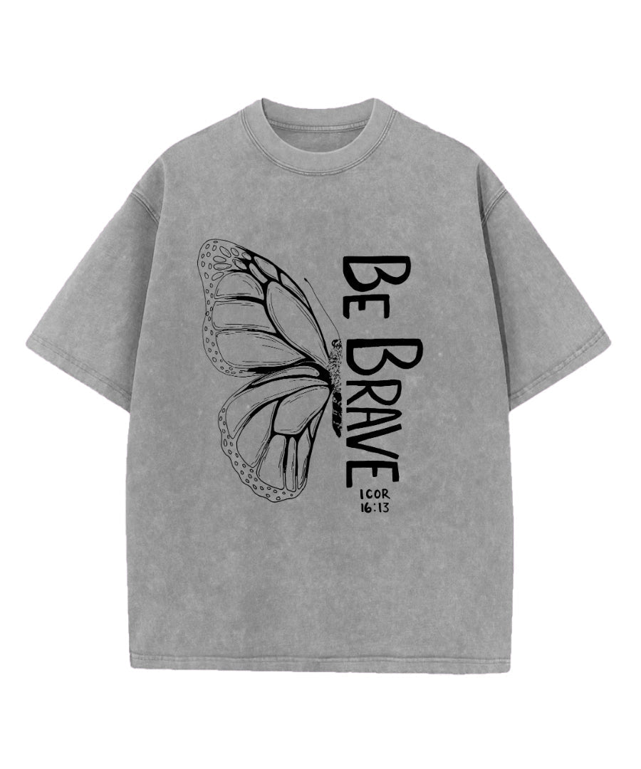 Be Brave Washed Christian T-shirt Hoodie, Sweatshirt | CiraTrend.com (Image 4)