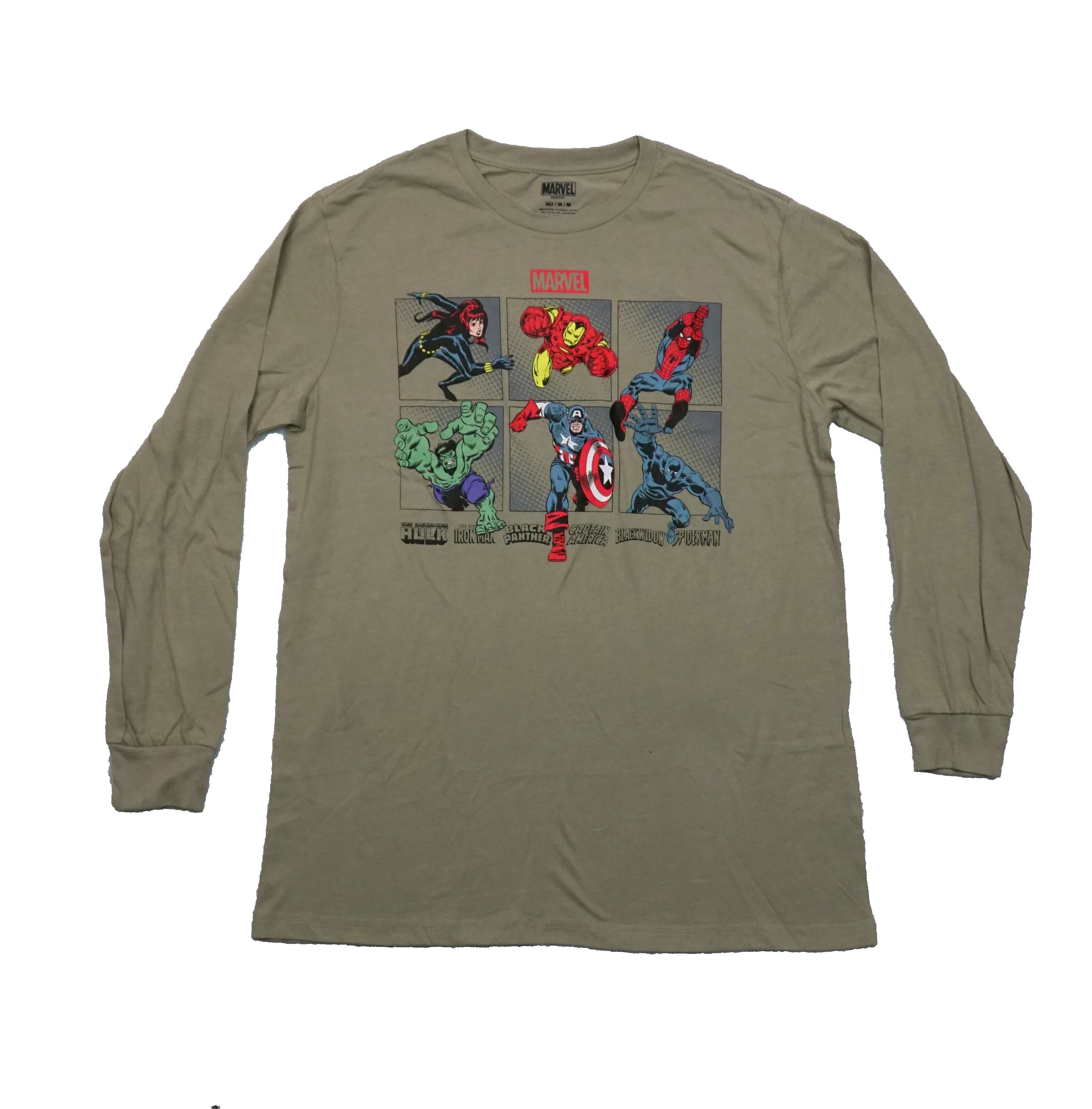 Avengers Mens Long Sleeve T-Shirt - Superhero Character Boxes & Names Hoodie, Sweatshirt | CiraTrend.com