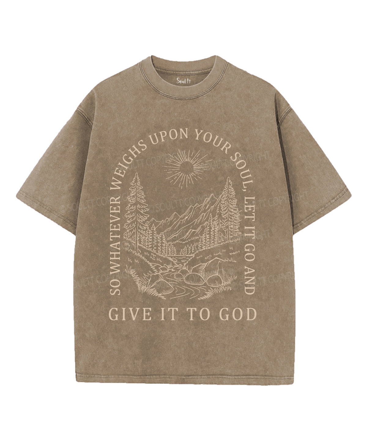 Give It to God Unisex Washed Christian T-shirt Hoodie, Sweatshirt | CiraTrend.com (Image 5)