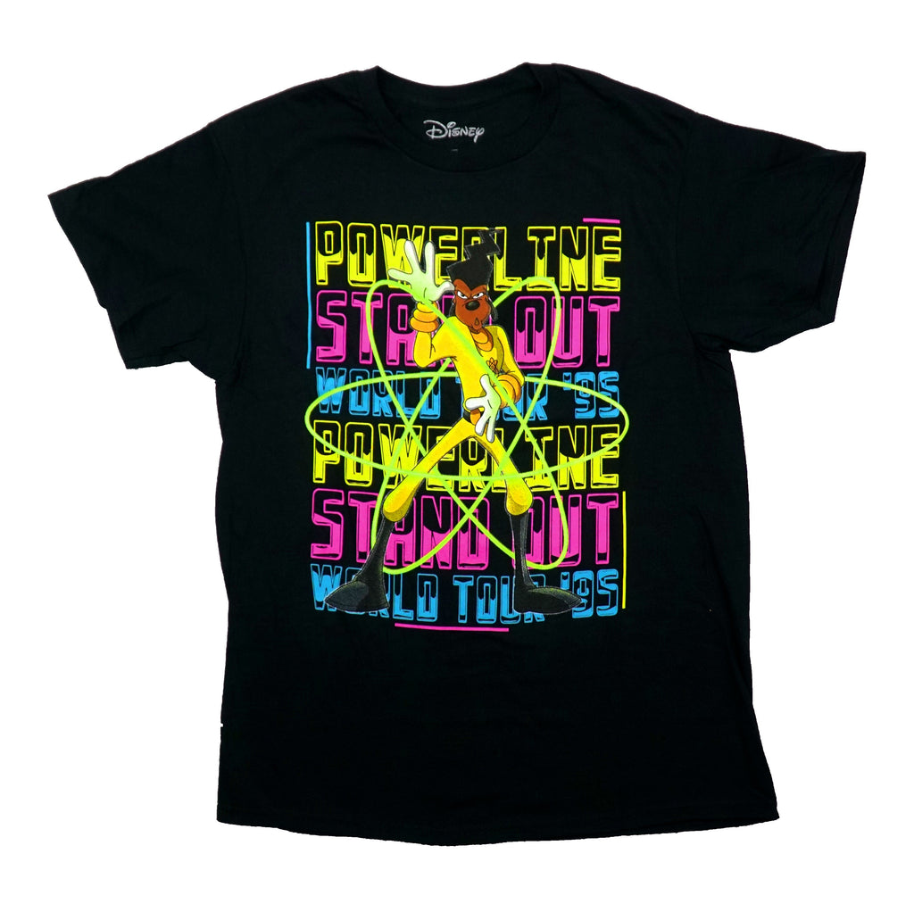 Powerline Mens T-Shirt -Neon Stand Out World Tour '95 on Front Cities Hoodie, Sweatshirt | CiraTrend.com (Image 1)
