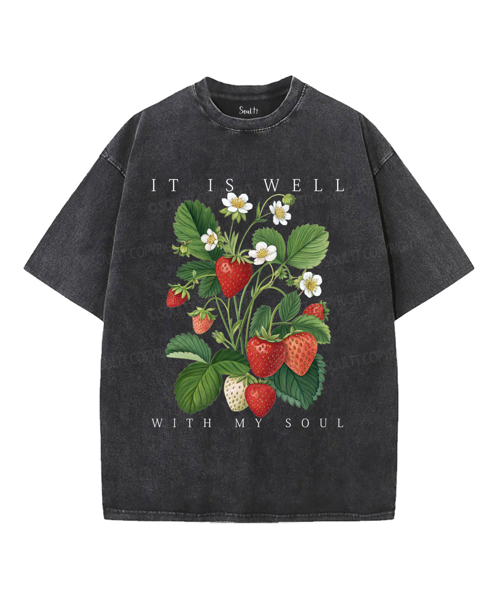 It Is Well With My Soul Unisex Washed Christian T-shirt Style011 Hoodie, Sweatshirt | CiraTrend.com (Image 1)