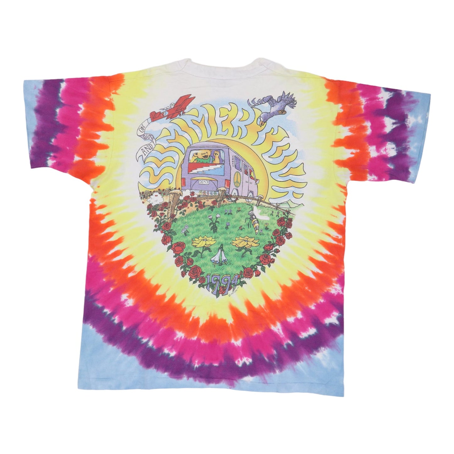 1994 Grateful Dead Summer Tour Liquid Blue Tie Dye Shirt Style001