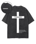Forgiven Double Sided Washed Christian T-shirt Hoodie, Sweatshirt | CiraTrend.com (Image 1)