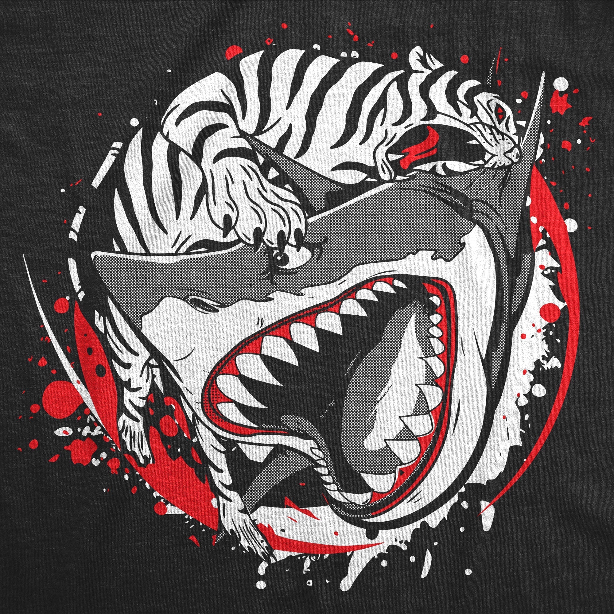 Tiger Shark Ying Yang Men's T Shirt Hoodie, Sweatshirt | CiraTrend.com (Image 2)
