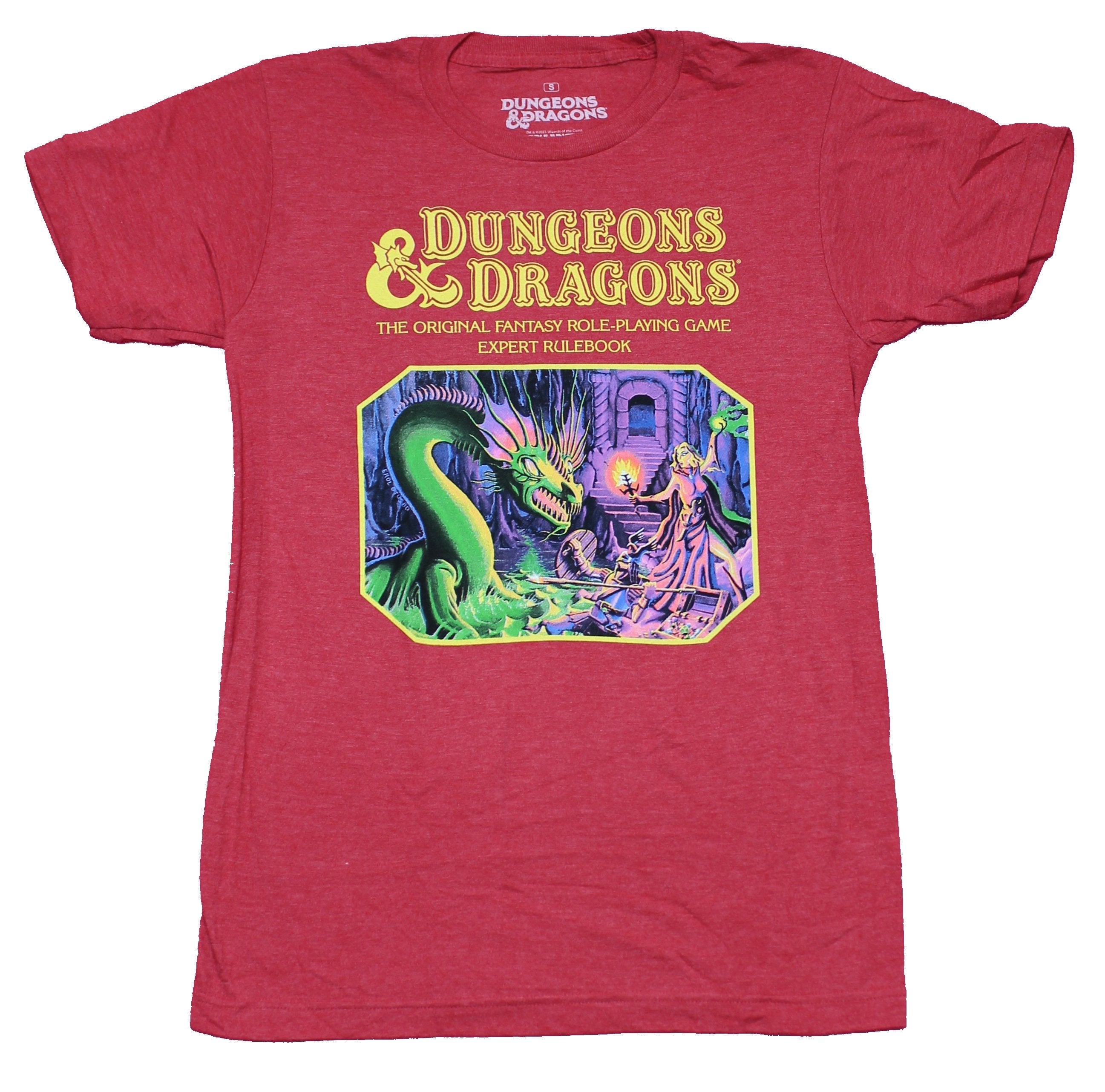 Dungeons & Dragons Mens T-Shirt - D&D Cover Art - Basic Set Rulebook (B/X ed.) (Basic)