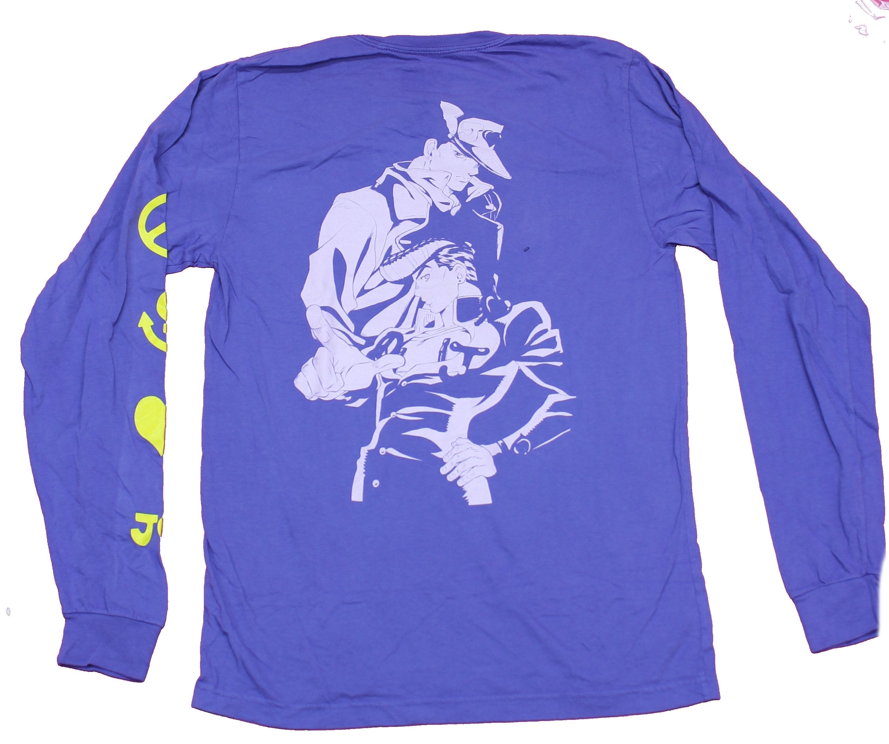Jojo's Bizarre Adventure Mens Long Sleeve  T-Shirt -  Kanji Front Poses Back Hoodie, Sweatshirt | CiraTrend.com (Image 2)