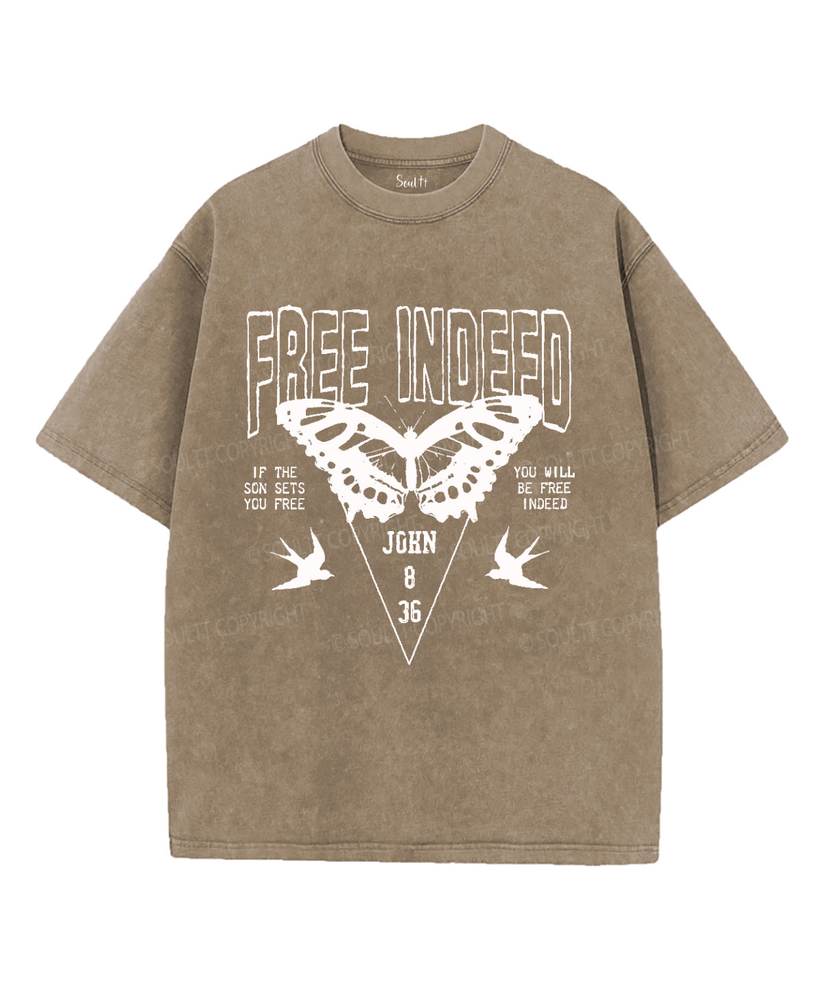 Free Indeed Unisex Washed Christian T-shirt Hoodie, Sweatshirt | CiraTrend.com (Image 5)