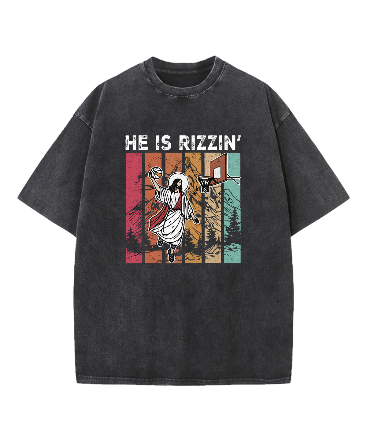 He is Rizzin' Washed Christian T-shirt Hoodie, Sweatshirt | CiraTrend.com (Image 1)