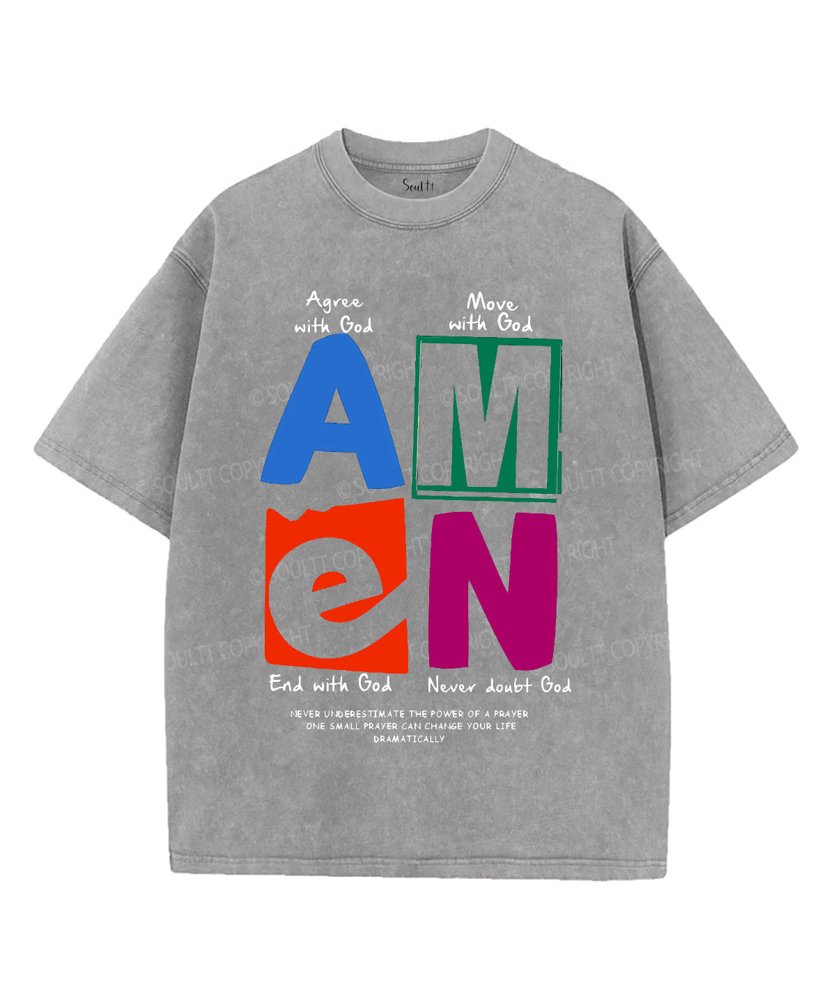 Amen Unisex Washed Christian T-shirt Hoodie, Sweatshirt | CiraTrend.com (Image 2)