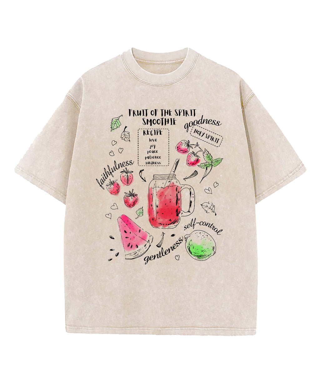 Fruit Of The Spirit Smoothie Washed Christian T-shirt Hoodie, Sweatshirt | CiraTrend.com (Image 1)