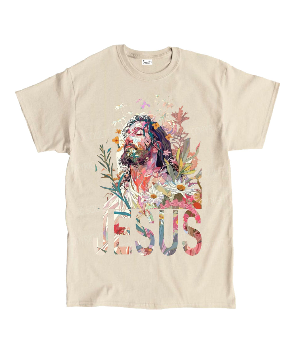 Jesus In Flower Unisex Cotton Christian T-Shirt Hoodie, Sweatshirt | CiraTrend.com (Image 4)