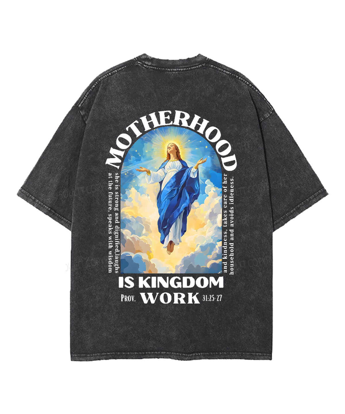 Motherhood is Kingdom Work Double Sided Unisex Washed Christian T-shirt Style001 Hoodie, Sweatshirt | CiraTrend.com (Image 3)