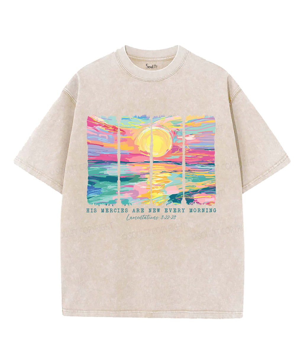 His Mercies Are New Every Morning Unisex Washed Christian T-shirt Style009 Hoodie, Sweatshirt | CiraTrend.com (Image 2)