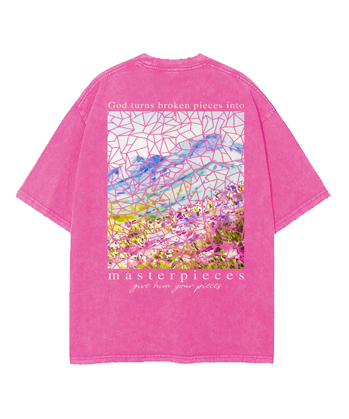 God Turns Broken Pieces Masterpieces Double Sided Washed Christian T-Shirts, Hoodie, Sweatshirt