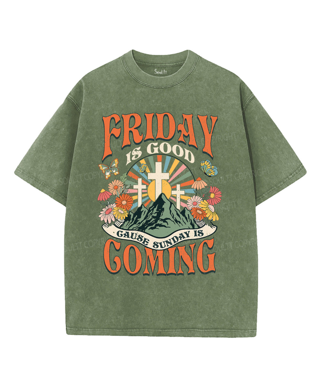 Sunday Is Coming Washed Christian T-shirt Hoodie, Sweatshirt | CiraTrend.com (Image 5)