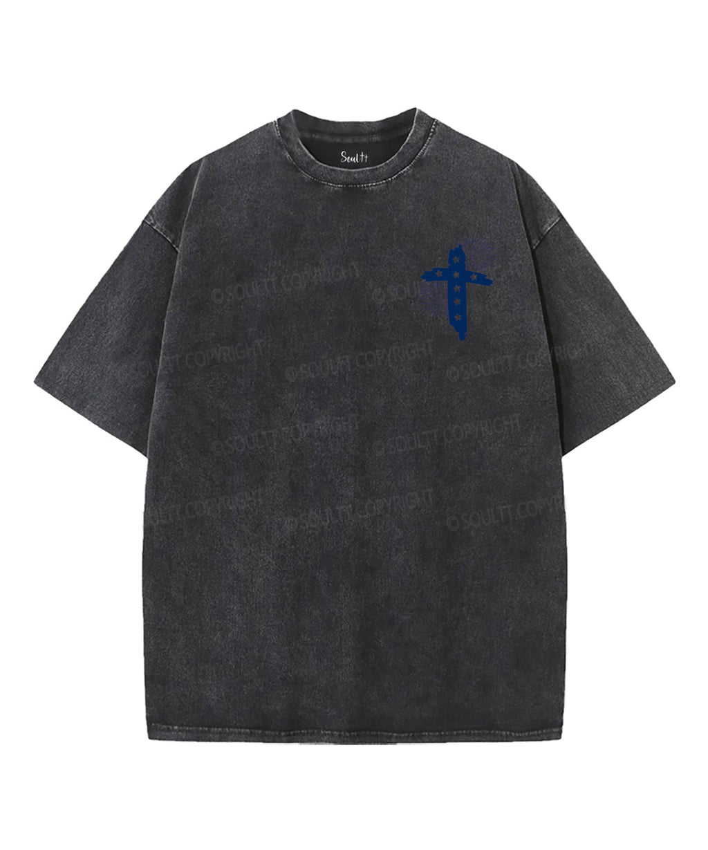 There is Freedom Double Sided Unisex Washed Christian T-shirt Hoodie, Sweatshirt | CiraTrend.com (Image 2)