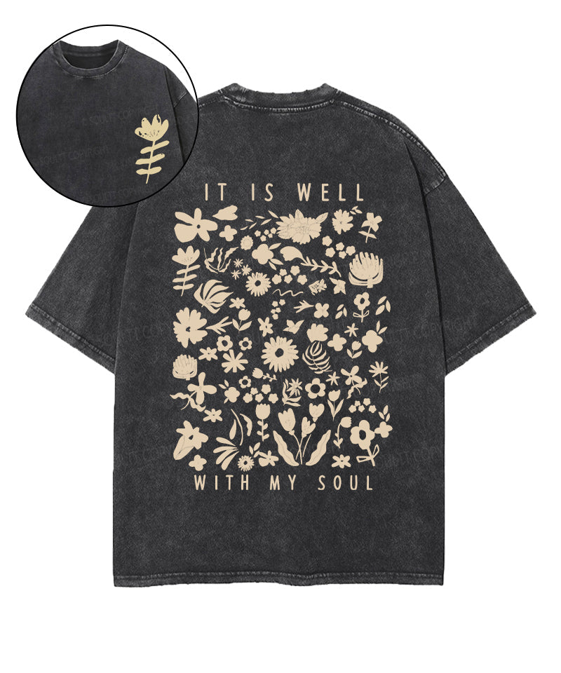 It Is Well With My Soul Double Sided Unisex Washed Christian T-shirt Style009 Hoodie, Sweatshirt | CiraTrend.com (Image 1)