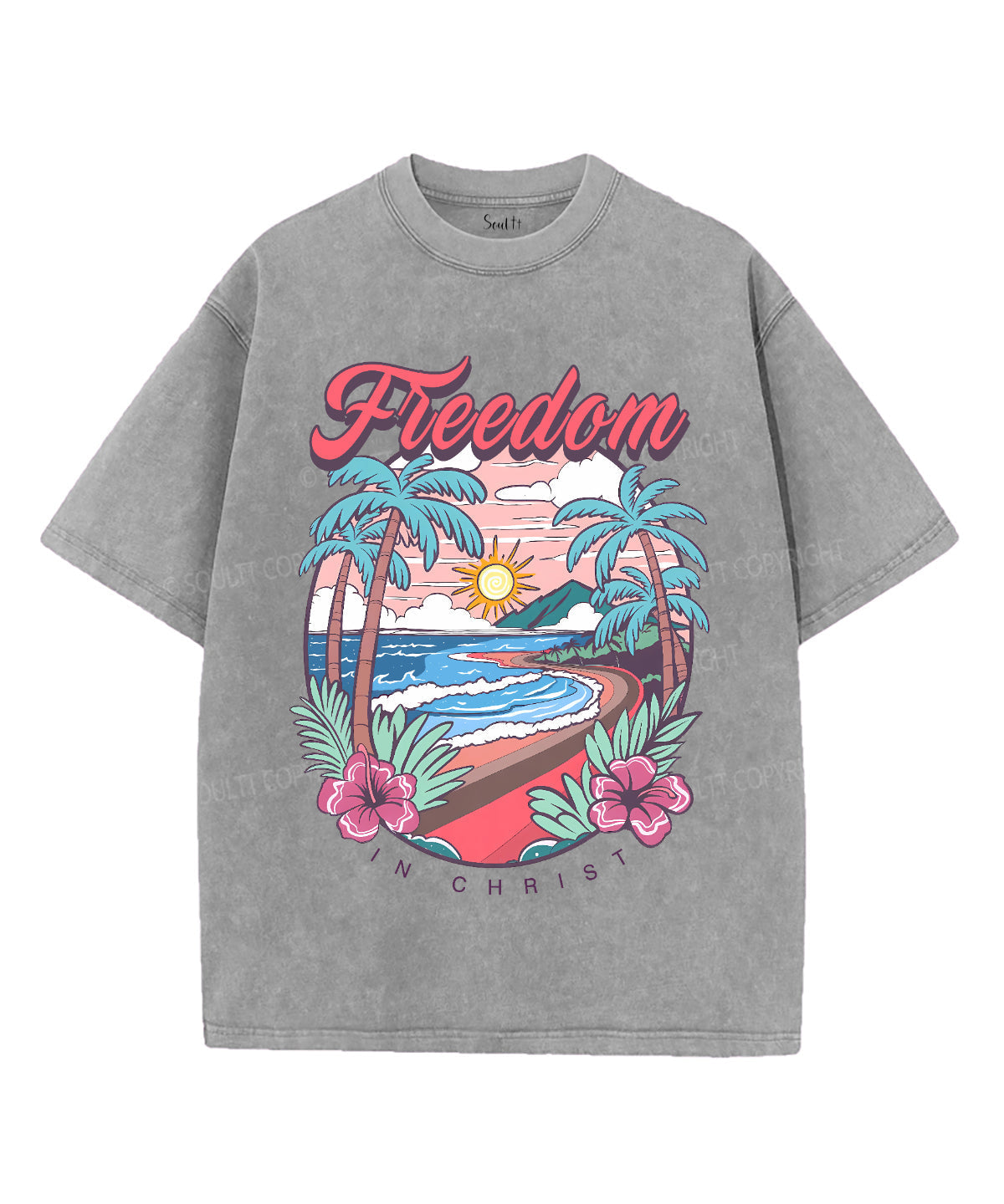 Freedom In Christ Unisex Washed Christian T-shirt Style001 Hoodie, Sweatshirt | CiraTrend.com (Image 2)