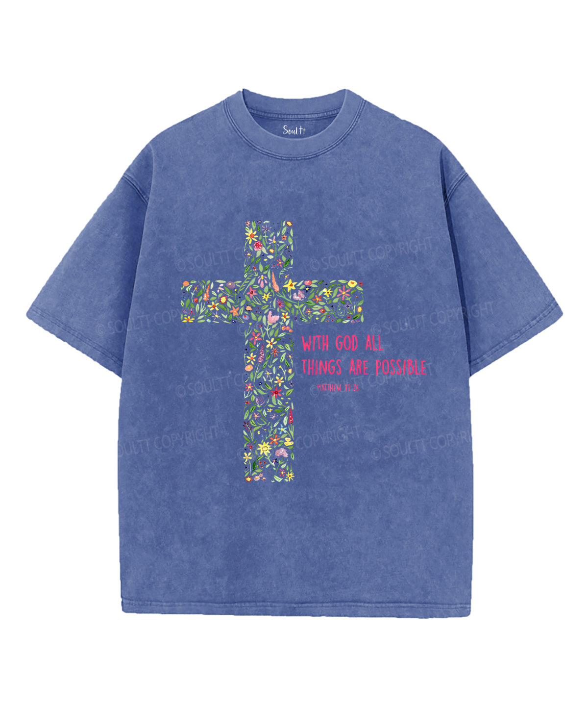 All Things Are Possible Unisex Washed Christian T-shirt Style001 Hoodie, Sweatshirt | CiraTrend.com (Image 3)