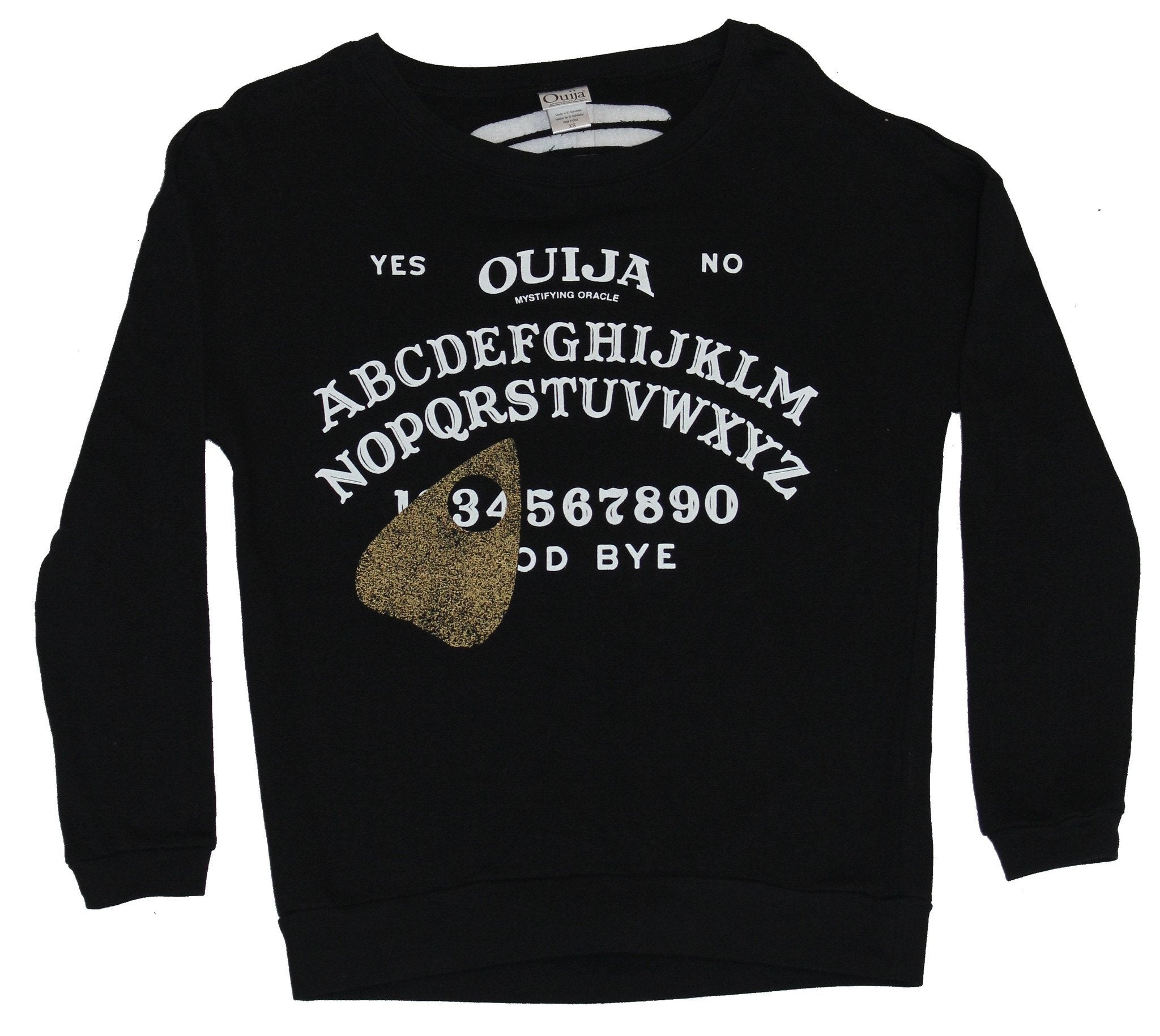 Ouija Girls Juniors Pullover Sweatshirt - Gameboard  Gold Planchette Image T-Shirts, Hoodie | CiraTrend.com
