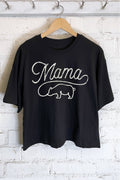 Mama Bear Graphic Long Crop Top