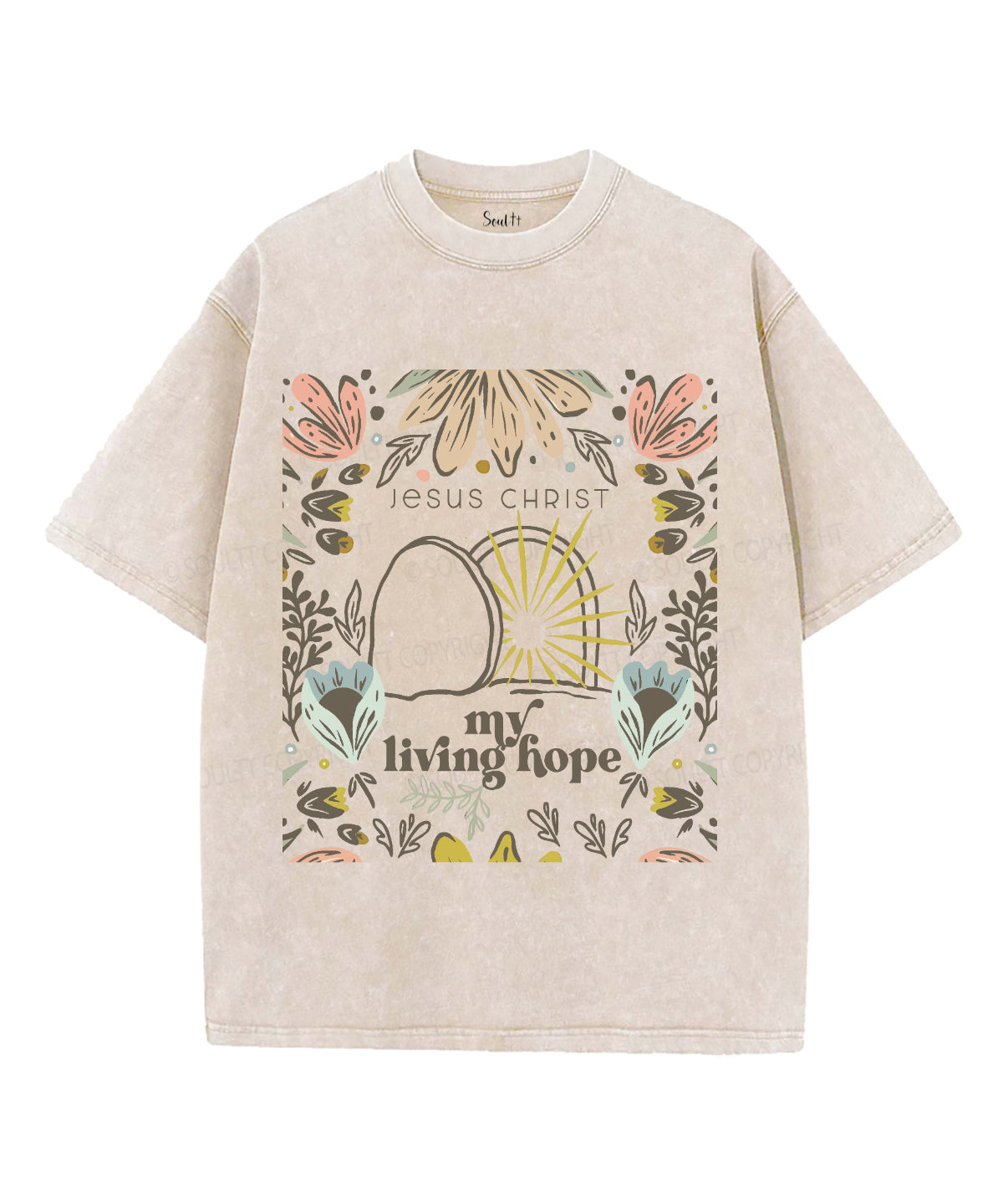 My Living Hope Unisex Washed Christian T-shirt Hoodie, Sweatshirt | CiraTrend.com (Image 4)