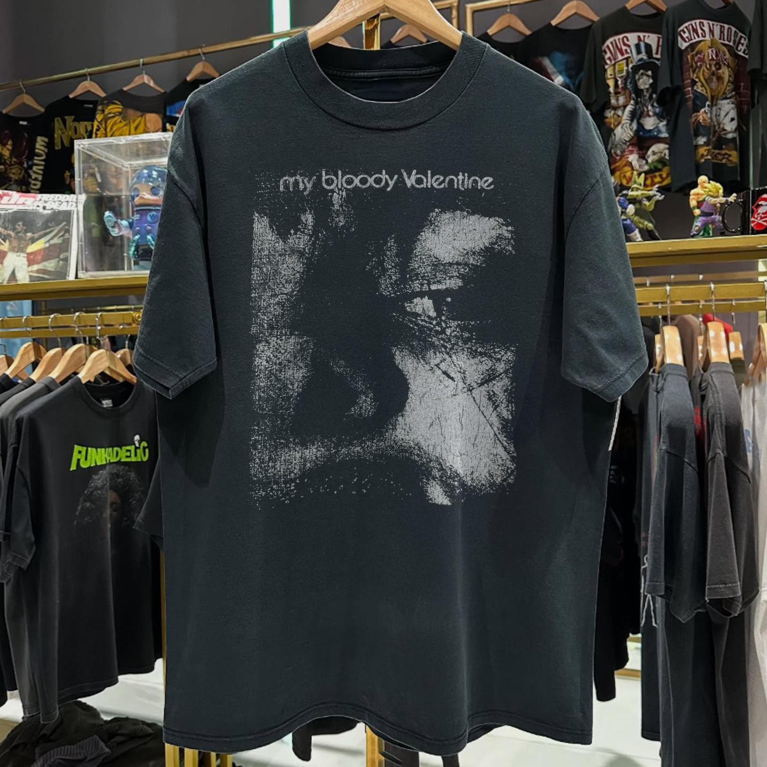 90s MY BLOODY VALENTINE ULTRA RARE WASHED BLACK T-SHIRT