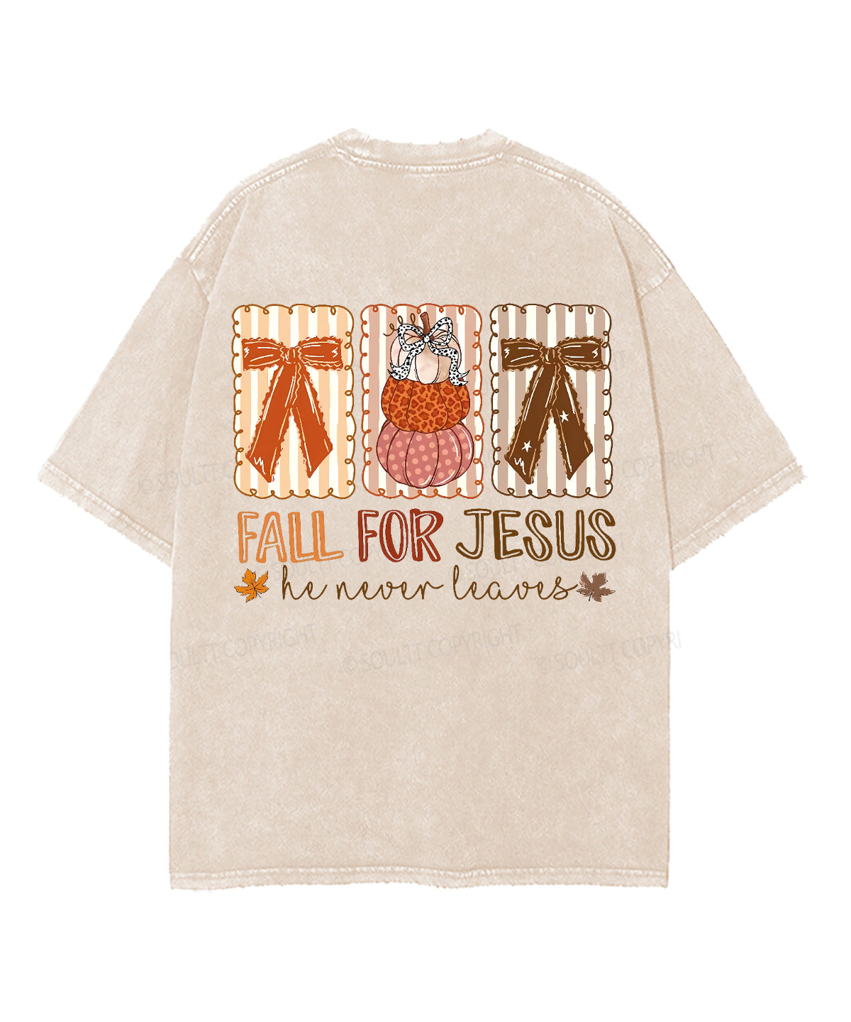 Fall For Jesus Double Sided Unisex Washed Christian T-shirt Hoodie, Sweatshirt | CiraTrend.com (Image 3)