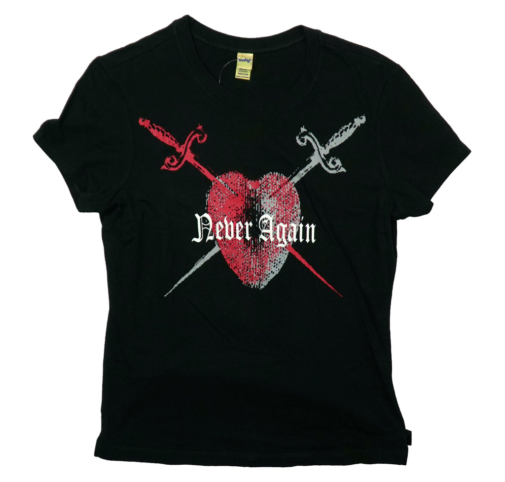 Never Again Girls Juniors T-Shirt - Band  Logo Heart With Swords Girls Hoodie, Sweatshirt | CiraTrend.com (Image 1)