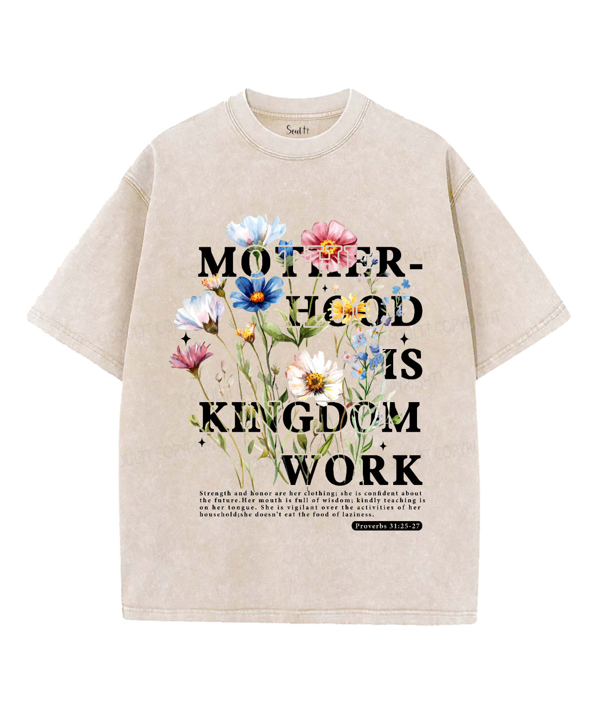 Motherhood Is Kingdom Work Unisex Washed Christian T-shirt Style007 Hoodie, Sweatshirt | CiraTrend.com (Image 4)