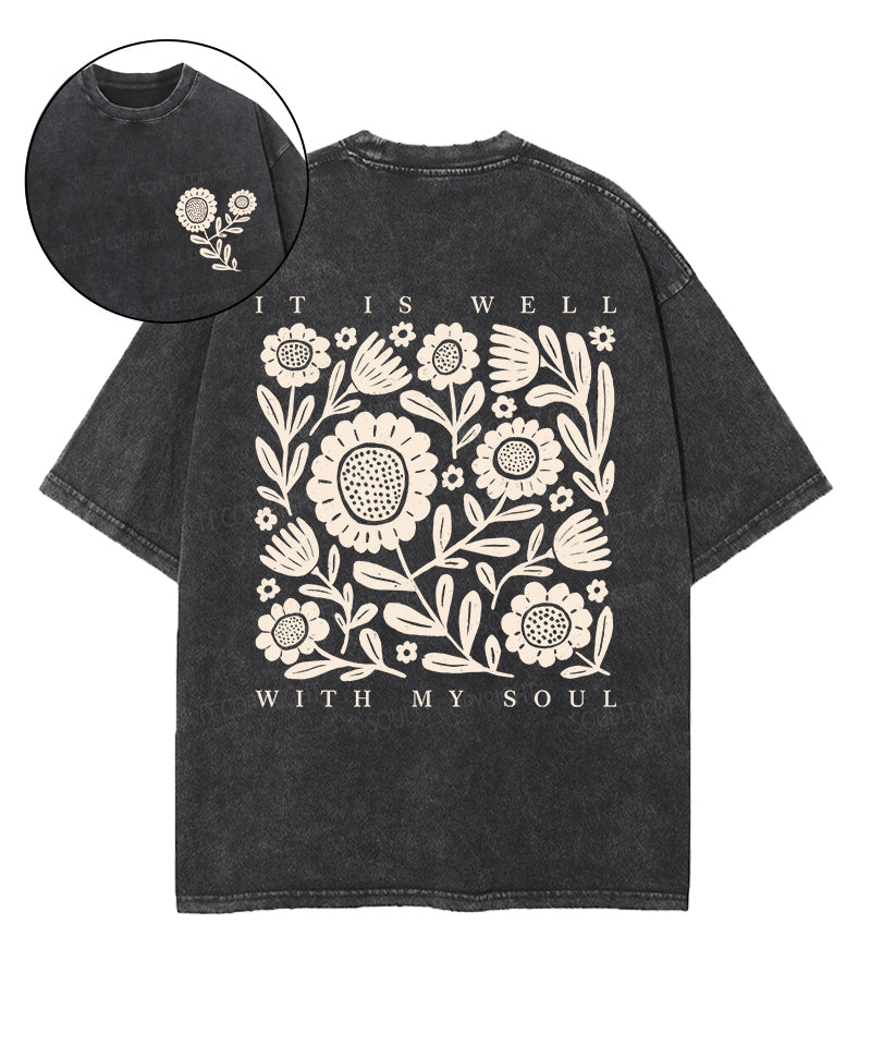 It Is Well With My Soul Double Sided Unisex Washed Christian T-shirt Style006 Hoodie, Sweatshirt | CiraTrend.com (Image 1)