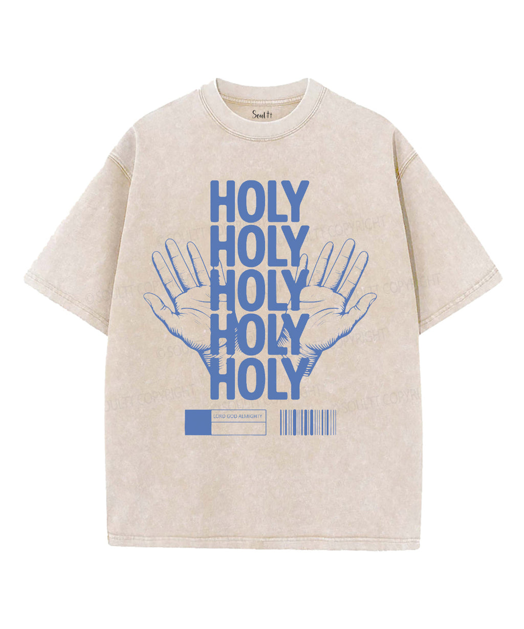 Holy Holy Unisex Washed Christian T-shirt Hoodie, Sweatshirt | CiraTrend.com (Image 2)