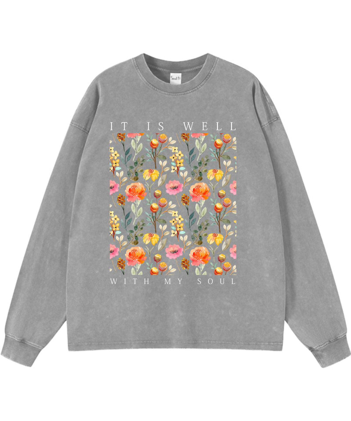 It Is Well With My Soul Washed Christian Long-sleeve T-shirt Hoodie, Sweatshirt | CiraTrend.com (Image 2)