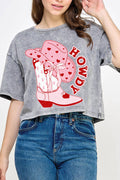 Howdy Xoxo Boots Mineral Long Crop Top
