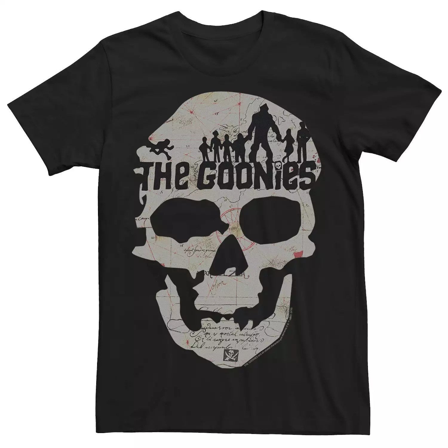The Goonies Men T-Shirt - Treasure Map Skull Friends Silhouette Image Hoodie, Sweatshirt | CiraTrend.com