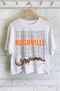 Tennessee Nashville Guitar Graphic Long Crop Top