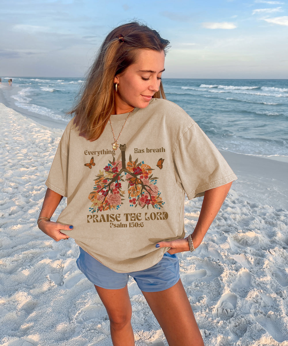 Everything Has Breath Paise the Lord Washed Christian T-shirt Hoodie, Sweatshirt | CiraTrend.com (Image 1)