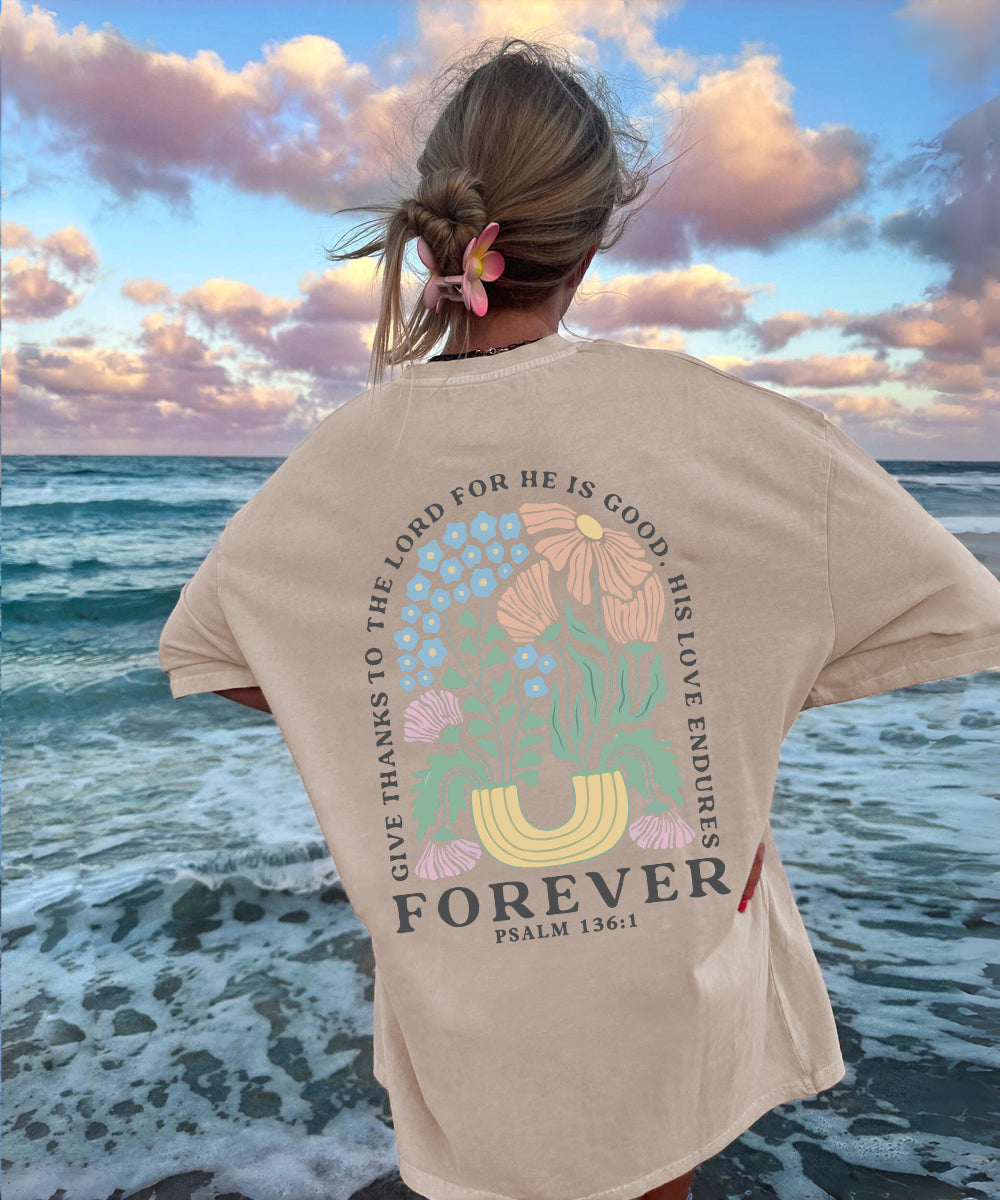 Give Thanks To The Lord Forever Double Sided Washed Christian T-shirt Hoodie, Sweatshirt | CiraTrend.com (Image 2)