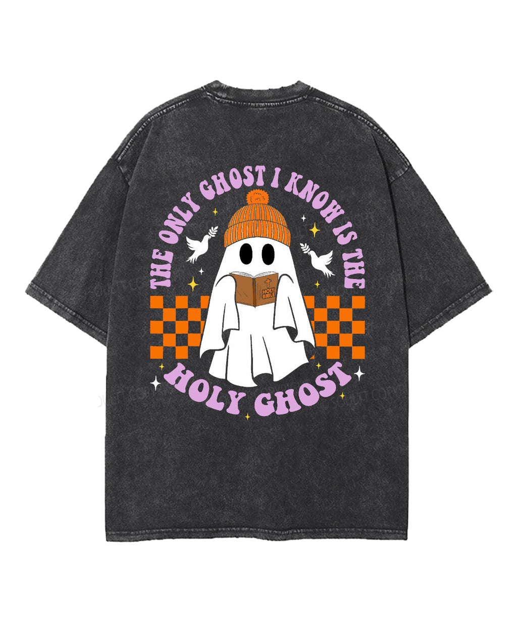 The Only Ghost I Know Is The Holy Ghost Double Sided Unisex Washed Christian T-shirt Style001 Hoodie, Sweatshirt (Image 5)