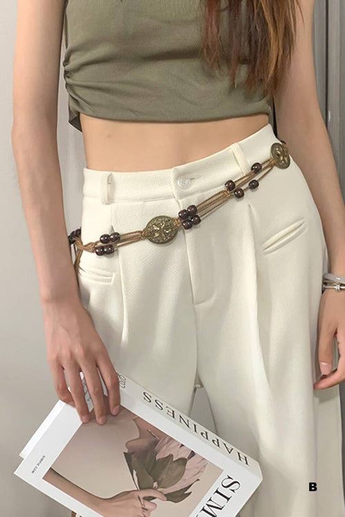 0326 Bohemian Braided Waist Rope Belt SI-29640