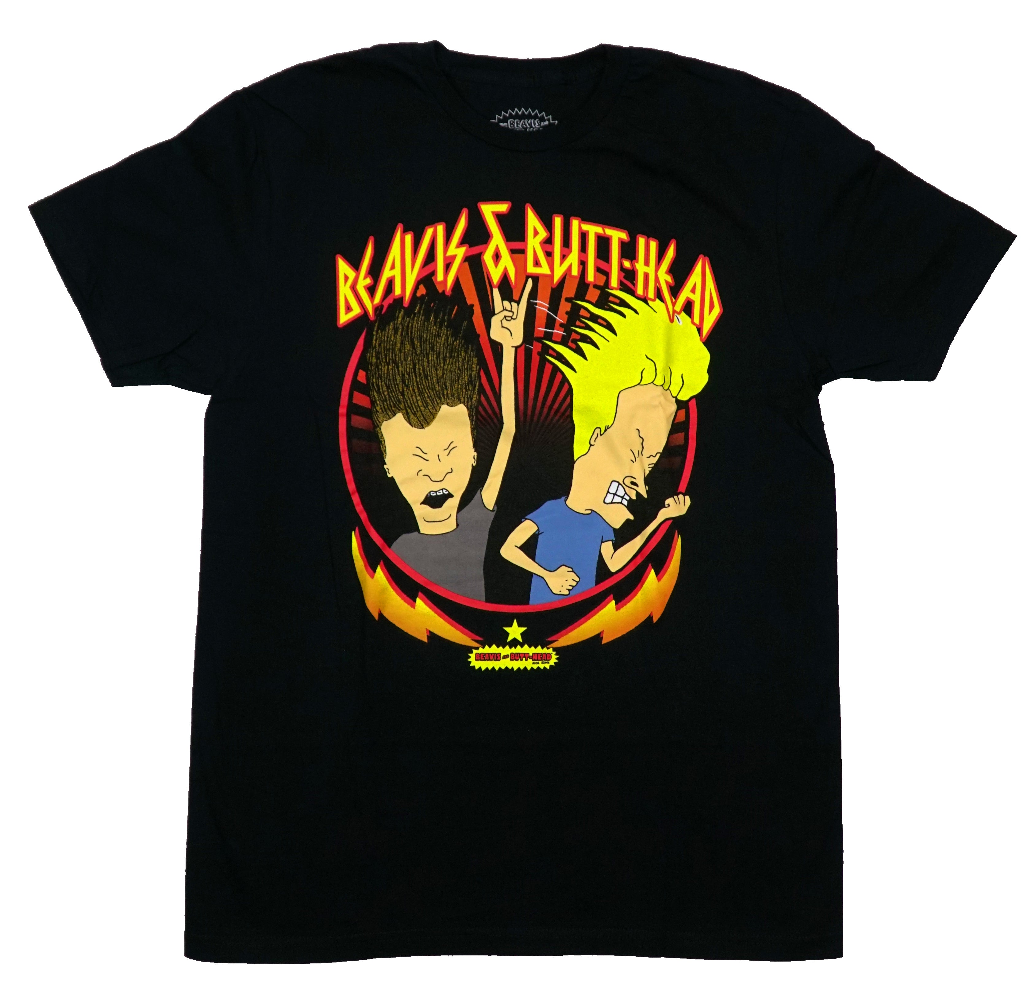 Beavis and Butthead Mens T-Shirt - Rocking Out Above Lightning Logo Hoodie, Sweatshirt | CiraTrend.com
