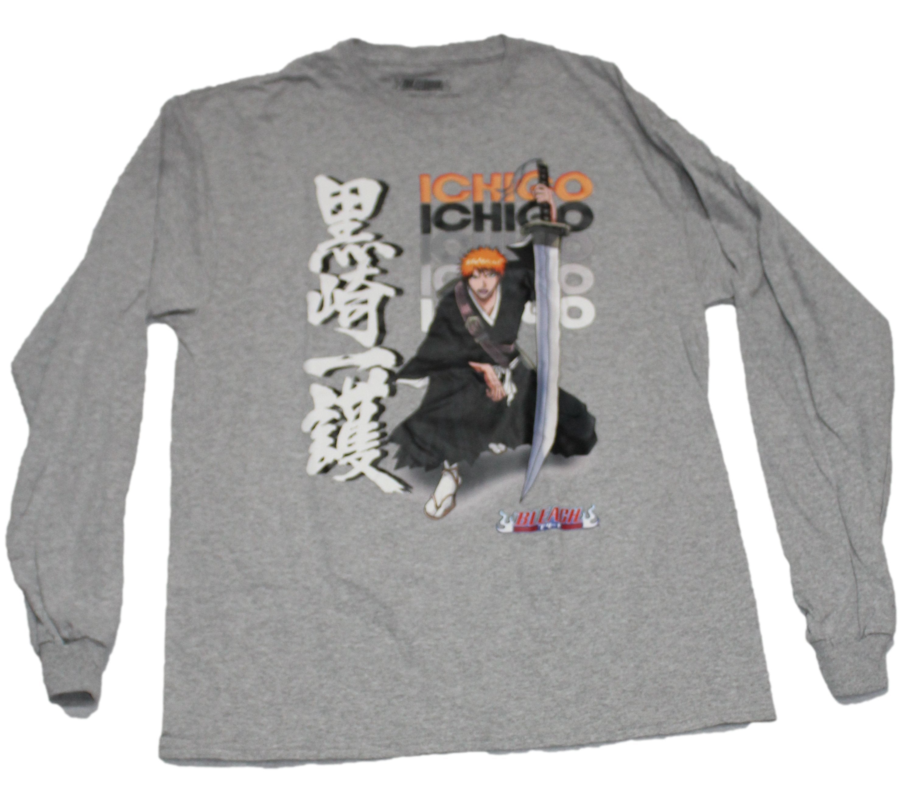 Bleach Mens Long Sleeve T-Shirt - Ichigo Over Name Drop Hoodie, Sweatshirt | CiraTrend.com