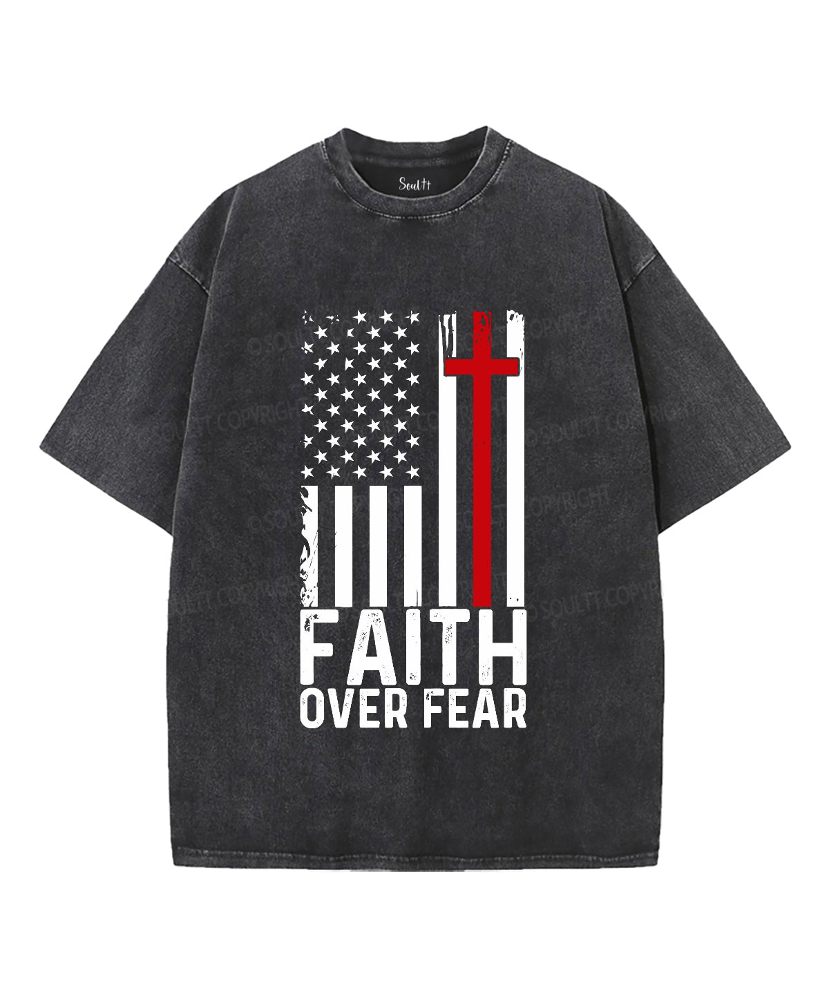 Faith Over Fear Unisex Washed Christian T-shirt Style003 Hoodie, Sweatshirt | CiraTrend.com (Image 1)