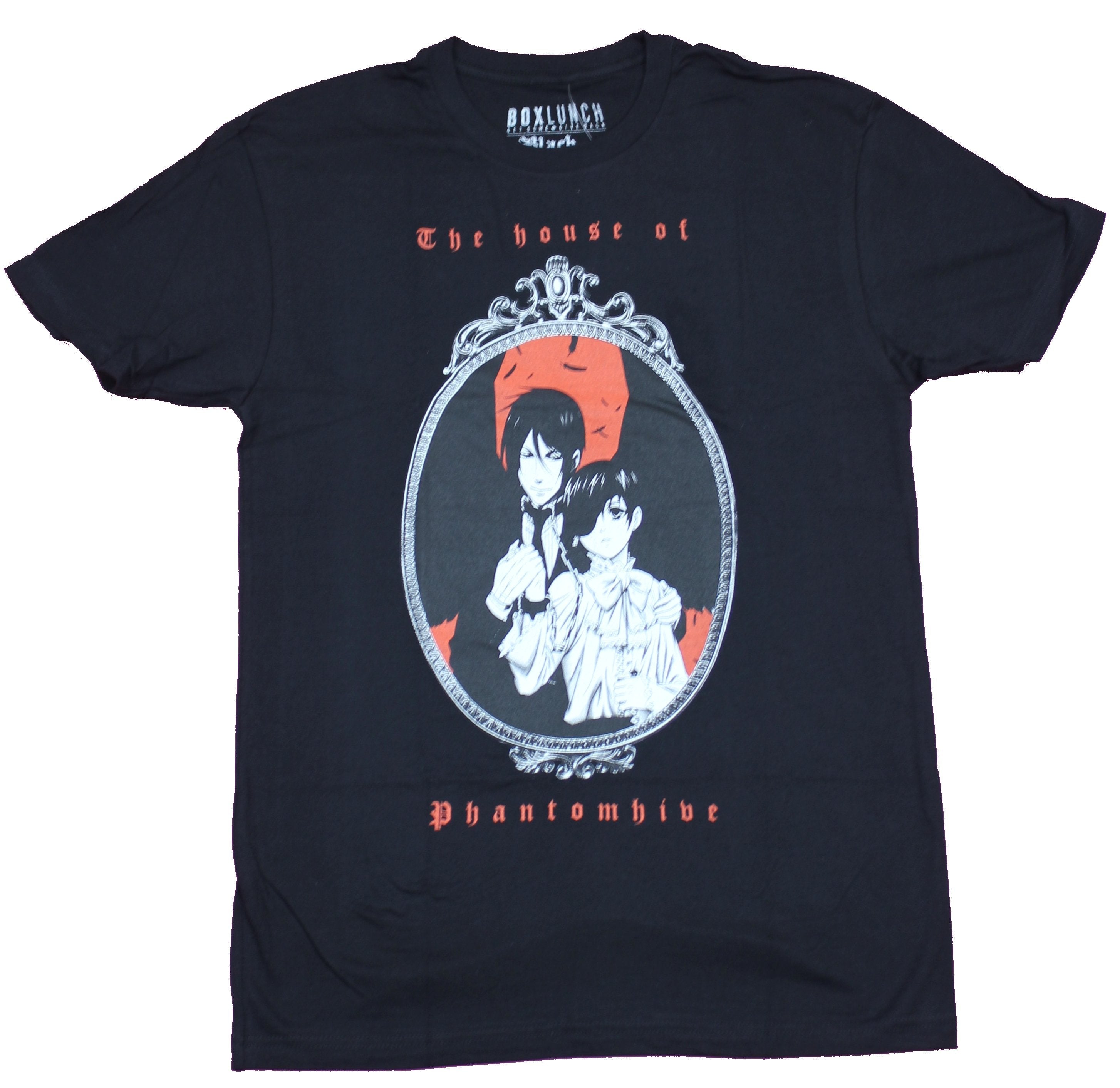 Black Butler Mens T-Shirt - The House of Phantomhive Ciel Sebastian Frame Hoodie, Sweatshirt | CiraTrend.com