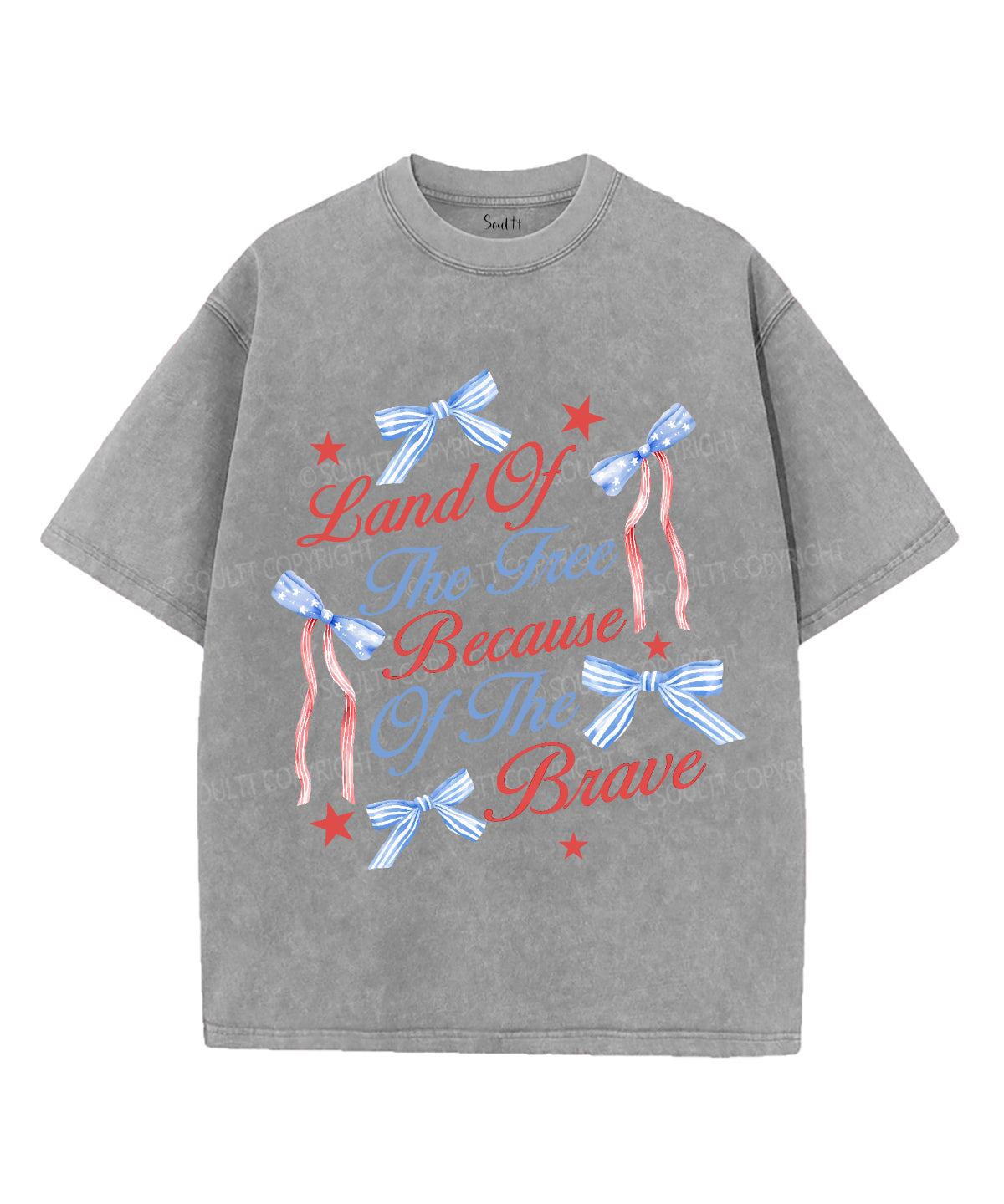 Land Of The Free Unisex Washed Christian T-shirt Hoodie, Sweatshirt | CiraTrend.com (Image 2)