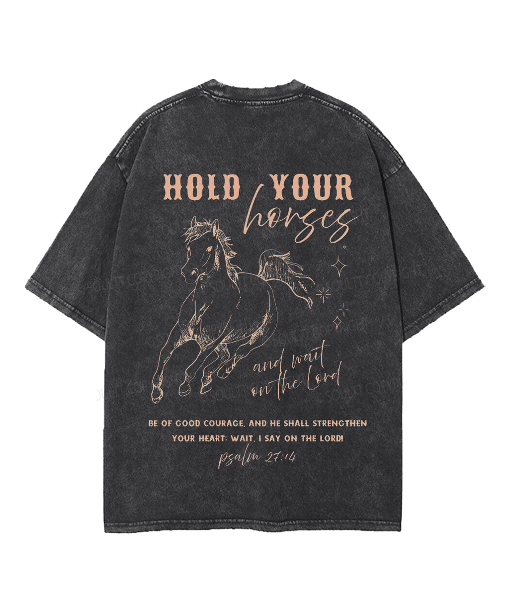 Hold Your Horses Double Sided Washed Christian T-Shirts, Hoodie, Sweatshirt