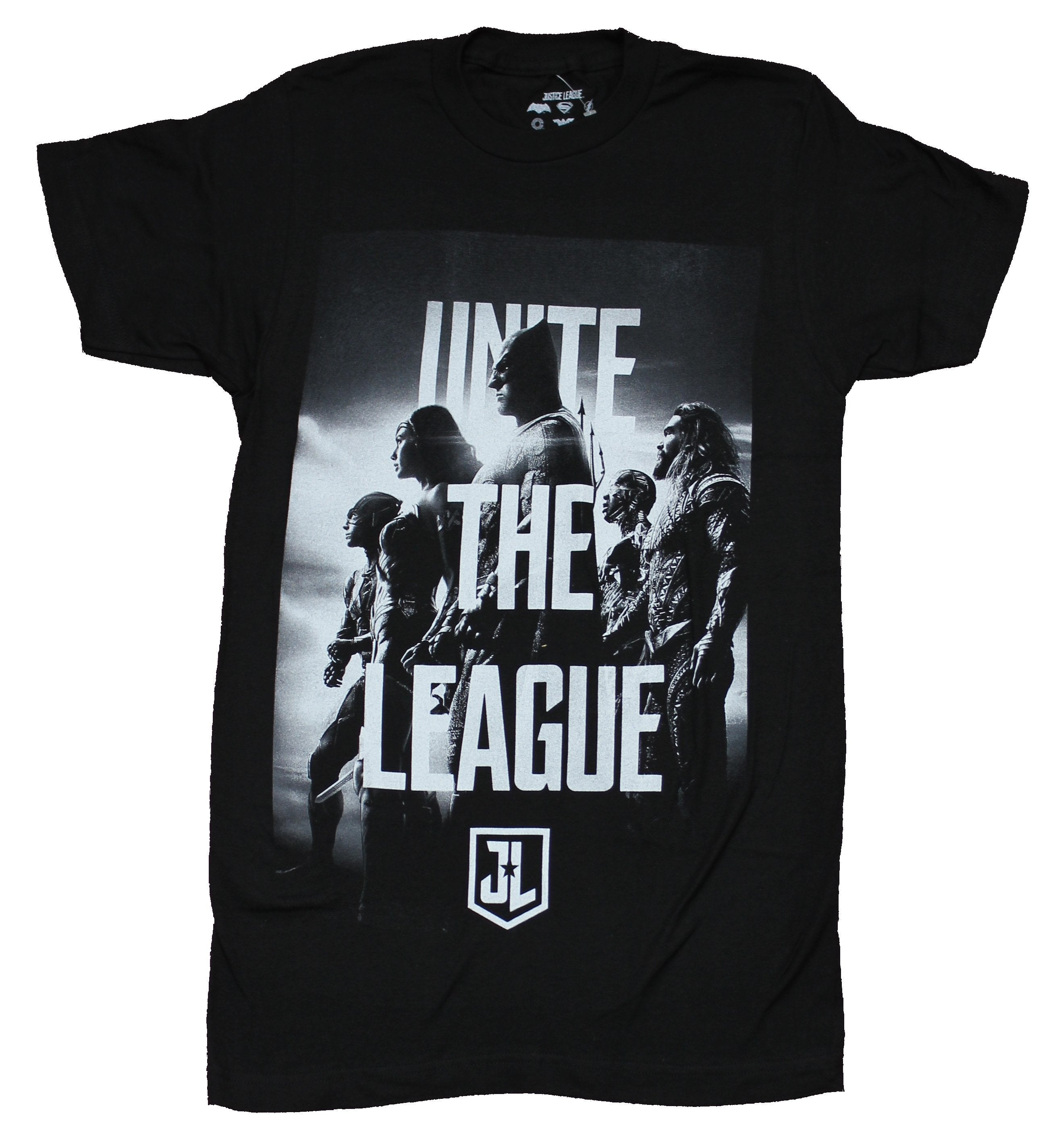 Justice League Mens T-Shirt - Unite The League Black & White Photo Hoodie, Sweatshirt | CiraTrend.com