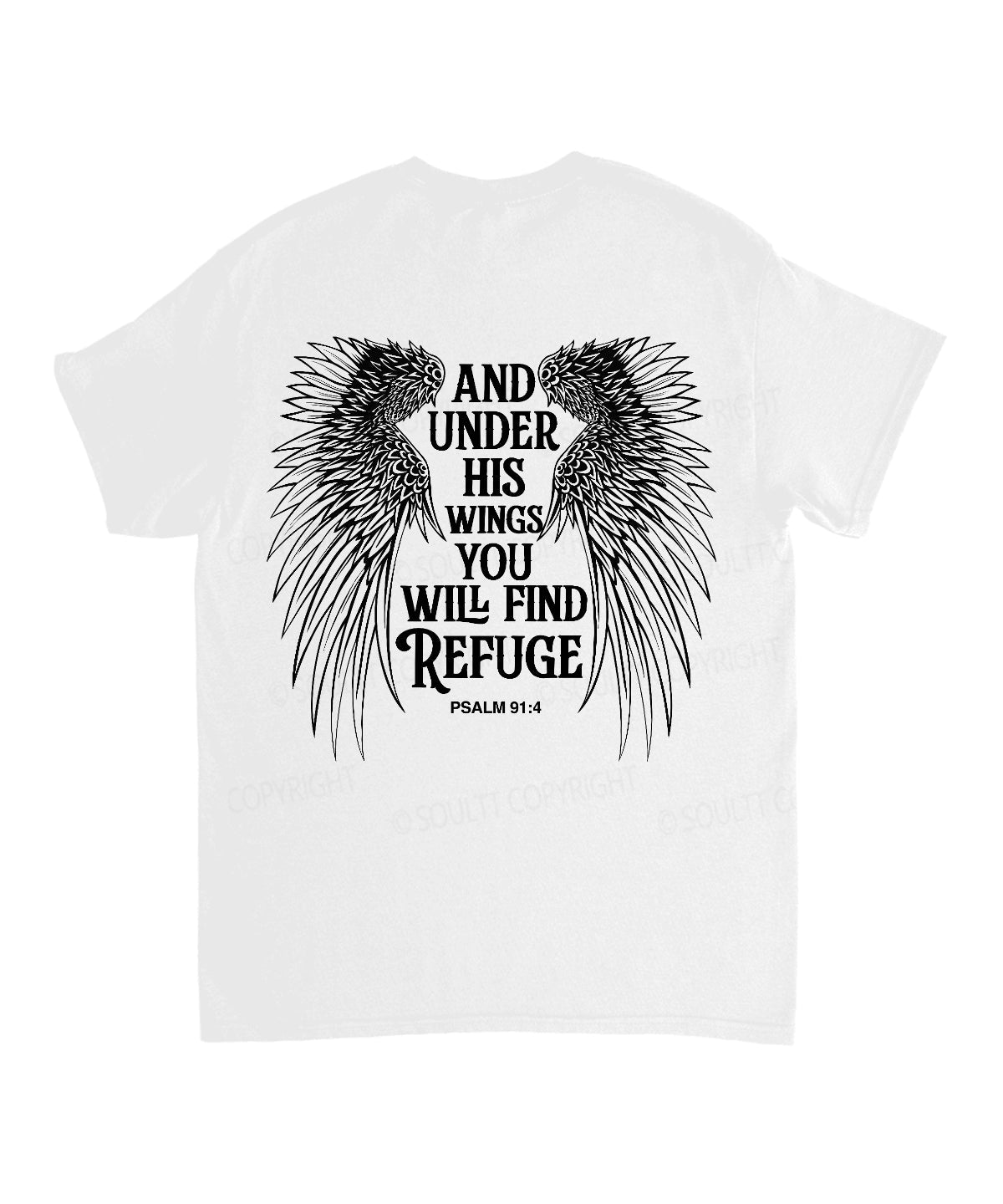 Under His Wings Double Sided Unisex Cotton Christian T-Shirt Hoodie, Sweatshirt | CiraTrend.com (Image 3)