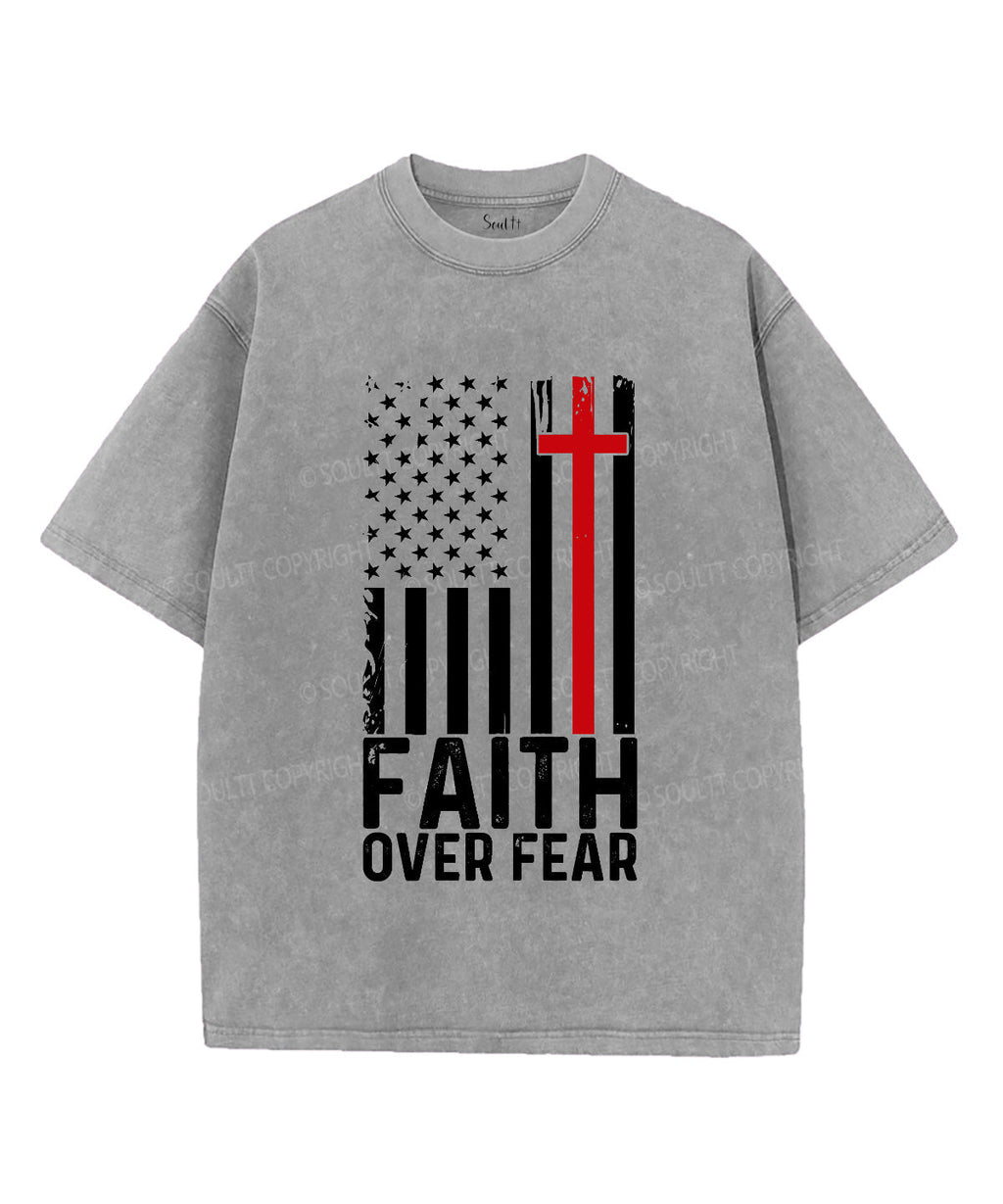Faith Over Fear Unisex Washed Christian T-shirt Style003 Hoodie, Sweatshirt | CiraTrend.com (Image 2)
